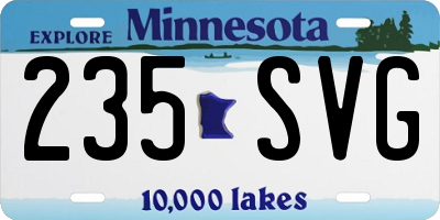 MN license plate 235SVG