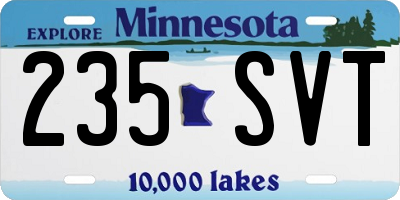 MN license plate 235SVT