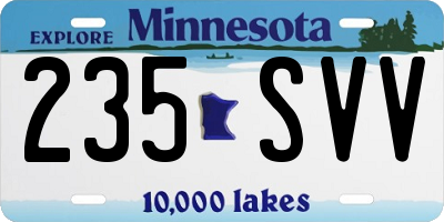MN license plate 235SVV