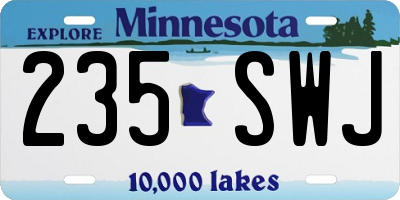 MN license plate 235SWJ