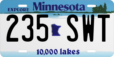 MN license plate 235SWT