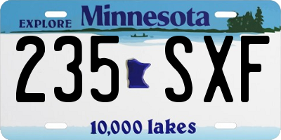 MN license plate 235SXF