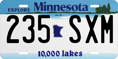 MN license plate 235SXM