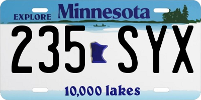 MN license plate 235SYX