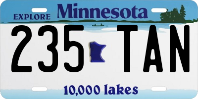 MN license plate 235TAN