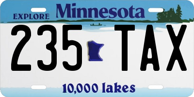 MN license plate 235TAX