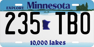 MN license plate 235TBO