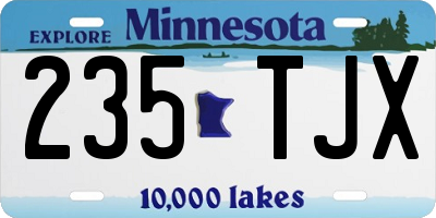 MN license plate 235TJX