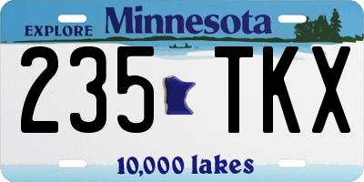 MN license plate 235TKX