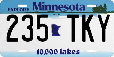 MN license plate 235TKY