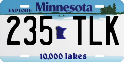 MN license plate 235TLK