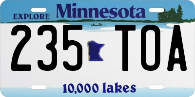 MN license plate 235TOA