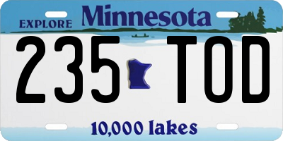 MN license plate 235TOD