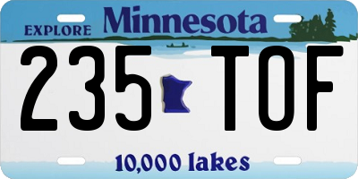 MN license plate 235TOF