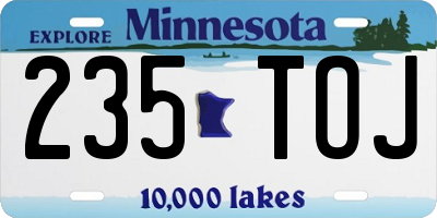 MN license plate 235TOJ