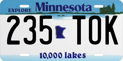 MN license plate 235TOK