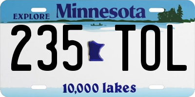 MN license plate 235TOL