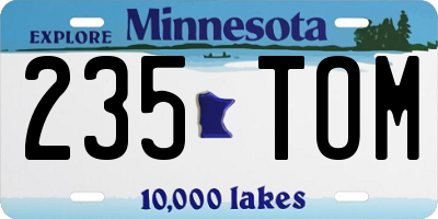 MN license plate 235TOM