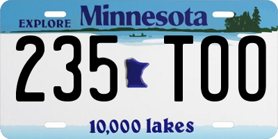 MN license plate 235TOO
