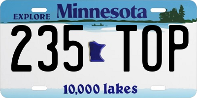 MN license plate 235TOP