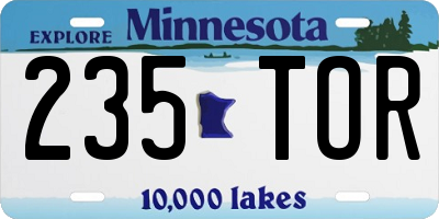 MN license plate 235TOR