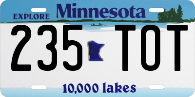 MN license plate 235TOT
