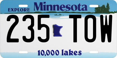 MN license plate 235TOW