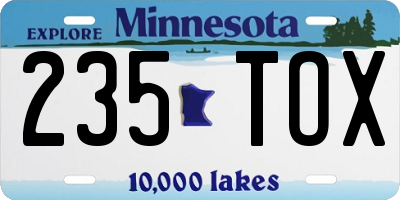 MN license plate 235TOX