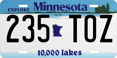 MN license plate 235TOZ