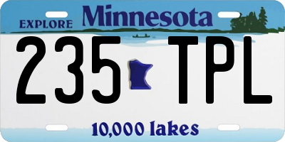 MN license plate 235TPL