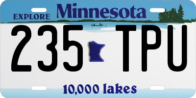 MN license plate 235TPU