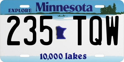 MN license plate 235TQW