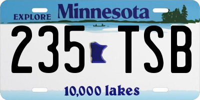 MN license plate 235TSB