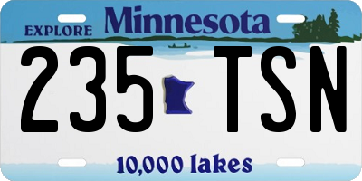 MN license plate 235TSN
