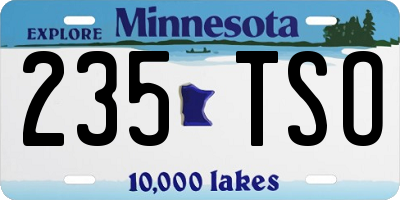 MN license plate 235TSO