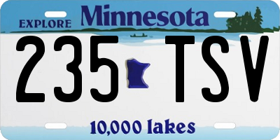 MN license plate 235TSV