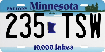 MN license plate 235TSW