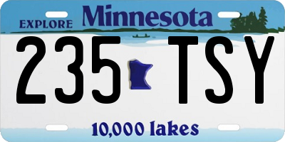 MN license plate 235TSY
