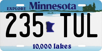 MN license plate 235TUL
