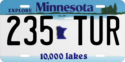 MN license plate 235TUR