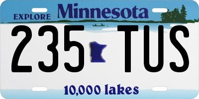 MN license plate 235TUS
