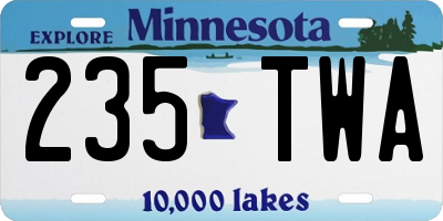 MN license plate 235TWA
