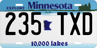 MN license plate 235TXD