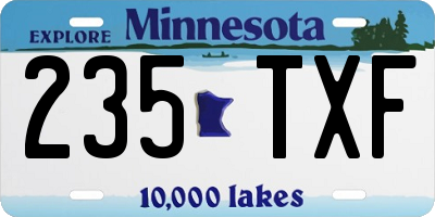 MN license plate 235TXF