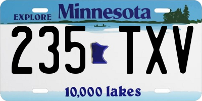 MN license plate 235TXV