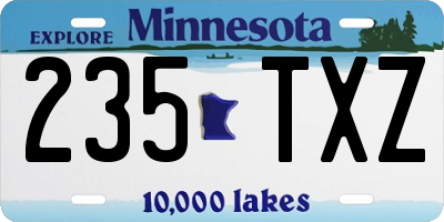 MN license plate 235TXZ