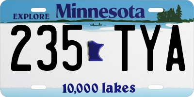 MN license plate 235TYA