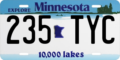MN license plate 235TYC