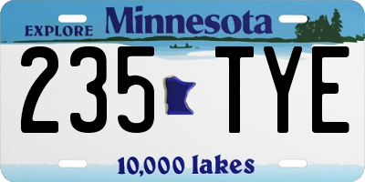 MN license plate 235TYE