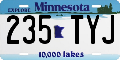 MN license plate 235TYJ
